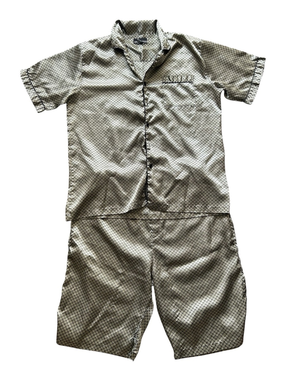 Robert Louis Beige Geometric Adult Pajama Set